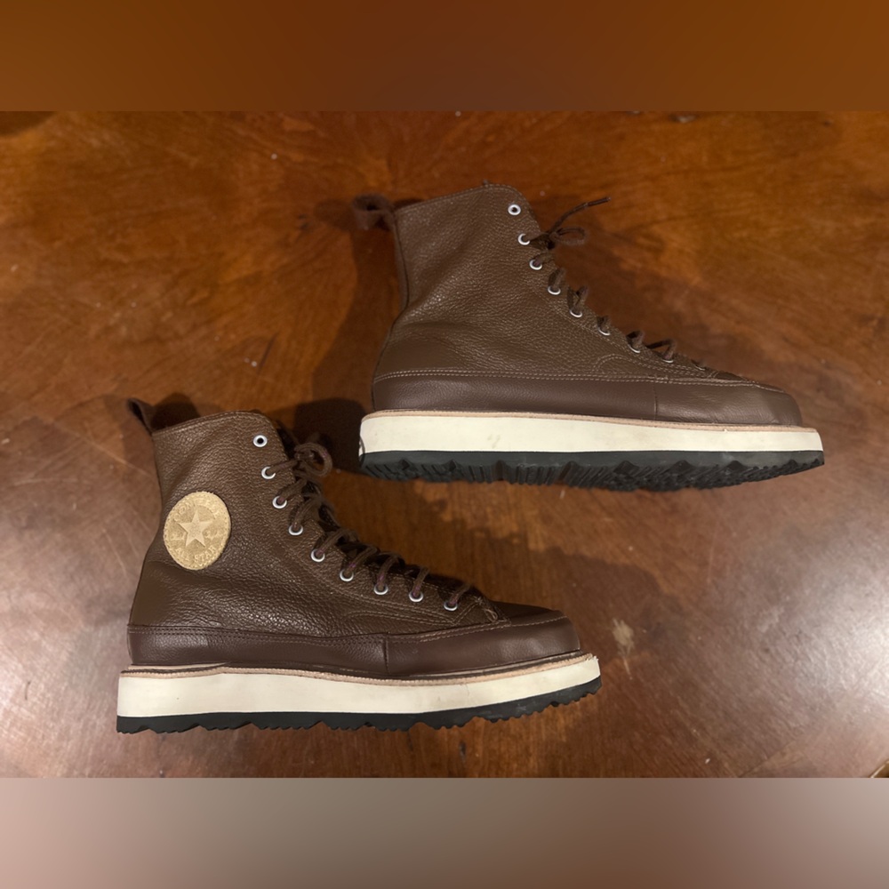 Converse Chuck Taylor Crafted Boot Hi in the "Chocolate" Leather - Picture 3 of 10